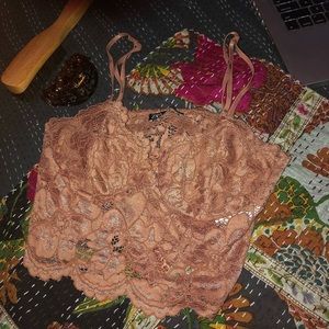 ⭐️ZARA PINK / CREAM BRALETTE TOP